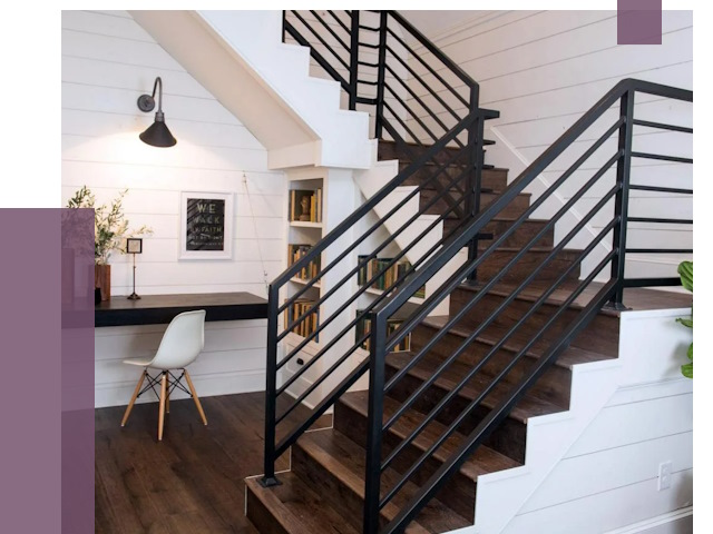 Перила для лестницы в доме в Коркине от 7526 руб. — ПРОЛЁТ-Крк