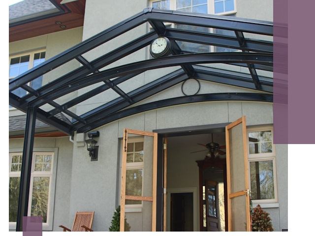 Изготовление и монтаж навесов и козырьков в Коркине