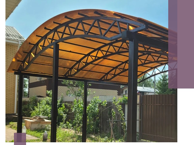 Изготовление навесов под ключ в Коркине из качественных материалов