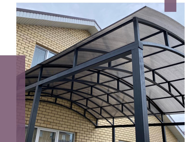 Монтаж козырьков в Коркине от 11679 руб. | ПРОЛЁТ-Крк