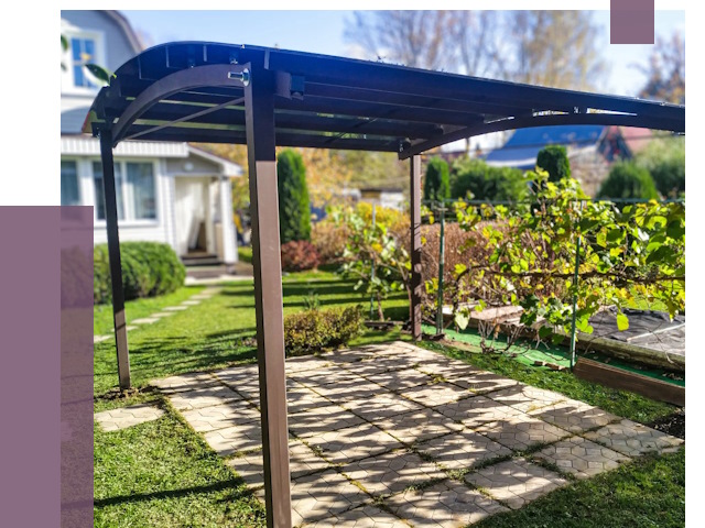 Навесы для дачи в Коркине от 12924 руб. под ключ — ПРОЛЁТ-Крк