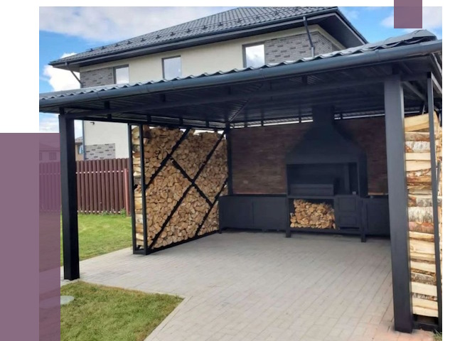 Навесы для барбекю в Коркине от 12924 руб. под ключ | ПРОЛЁТ-Крк