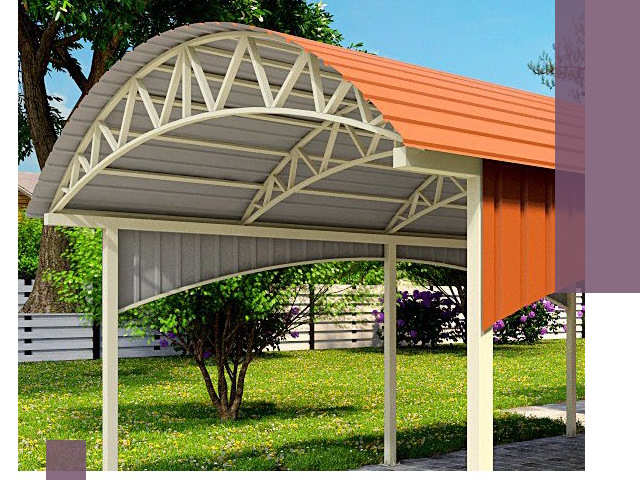 Навесы из профнастила под ключ в Коркине — установка и монтаж