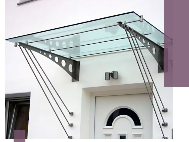 Козырьки над входом под ключ в Коркине — изготовление и монтаж