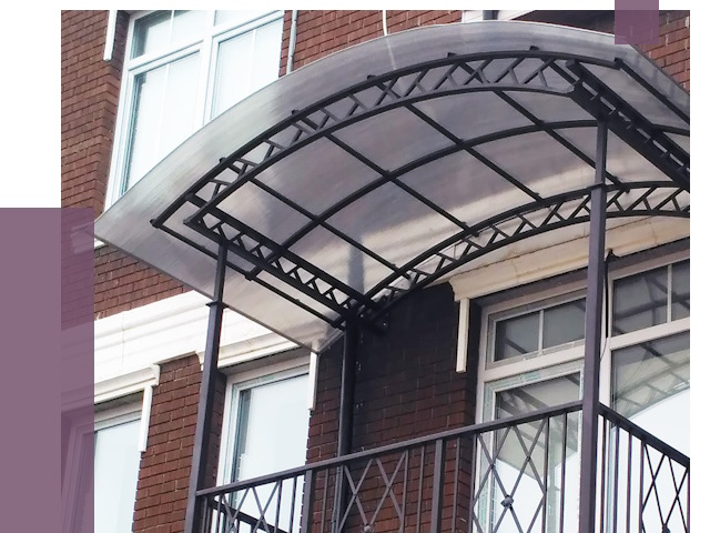 Козырьки над балконом в Коркине от 8772 руб.  | ПРОЛЁТ-Крк