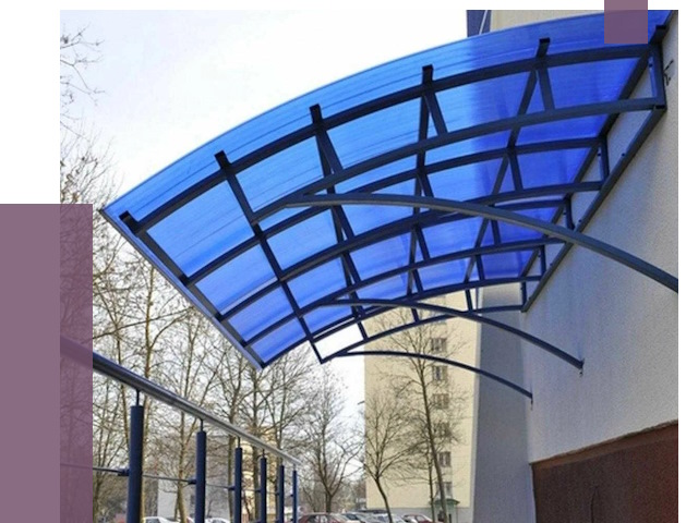 Козырьки из поликарбоната в Коркине от 4360 руб. под ключ | ПРОЛЁТ-Крк