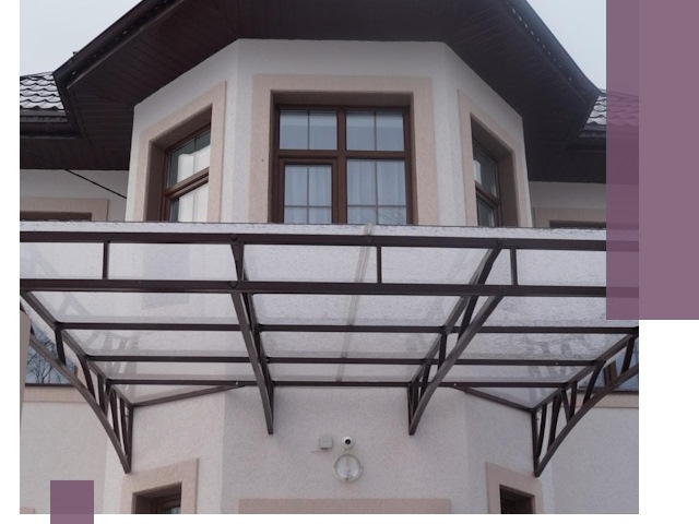 Козырьки из поликарбоната под ключ в Коркине