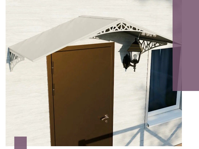 Металлические козырьки на входы и террасы в Коркине