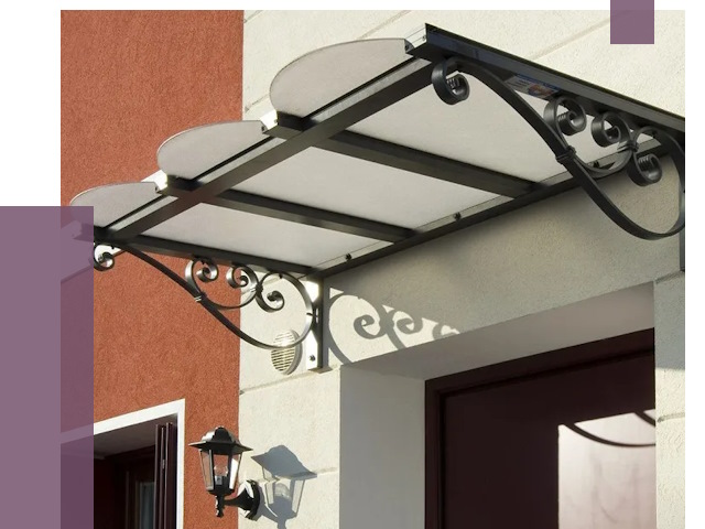 Односкатные козырьки в Коркине от 8512 руб.  | ПРОЛЁТ-Крк