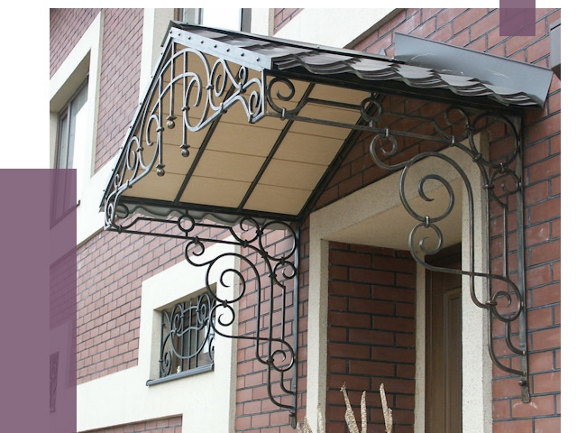 Двускатные козырьки в Коркине под ключ от 12976 руб.