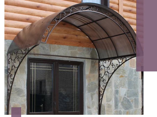 Арочные козырьки под ключ в Коркине: изготовление и монтаж